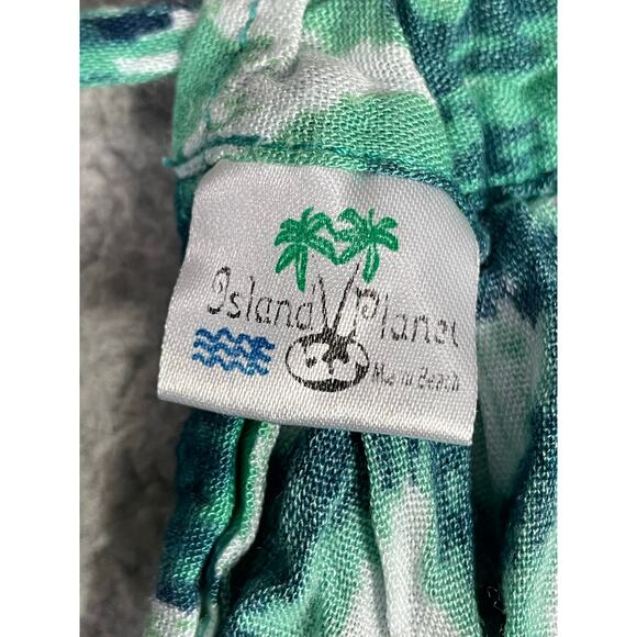 Island Planet‎ Green White Ikat Rayon Halter Dress Made in Bali Size M - Picture 9 of 10